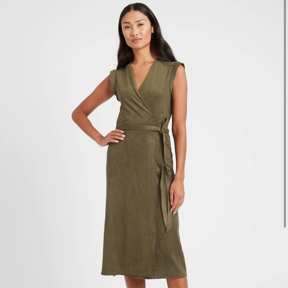 Banana Republic Dresses & Skirts - Banana Republic Vegan Suede Wrap Dress 2